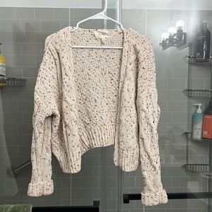 cream cardigan with some color, size small, very soft